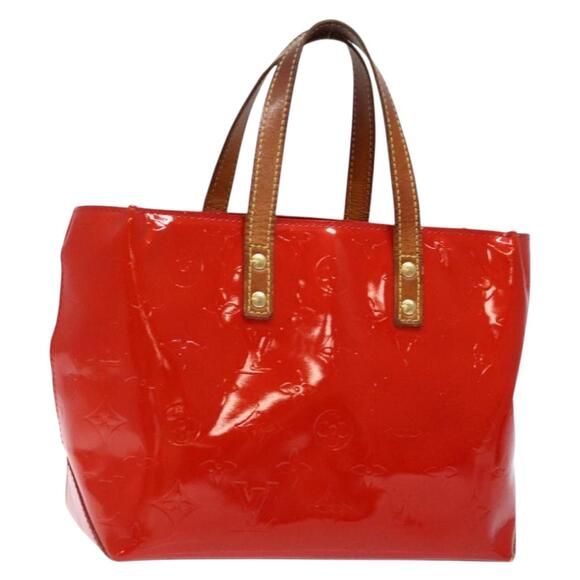 LOUIS VUITTON Monogram Vernis Reade PM Hand Bag Red Rouge M91088 - Picture 1 of 12